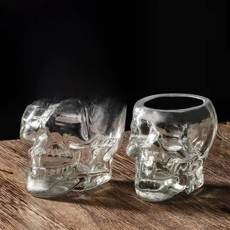 Tasse à thé en verre avec tête de mort pour la maison, tasse en cristal transparent, tasse à café, tasse à jus, tasse à boire, bar, club, whisky, vin, bière, Halloween