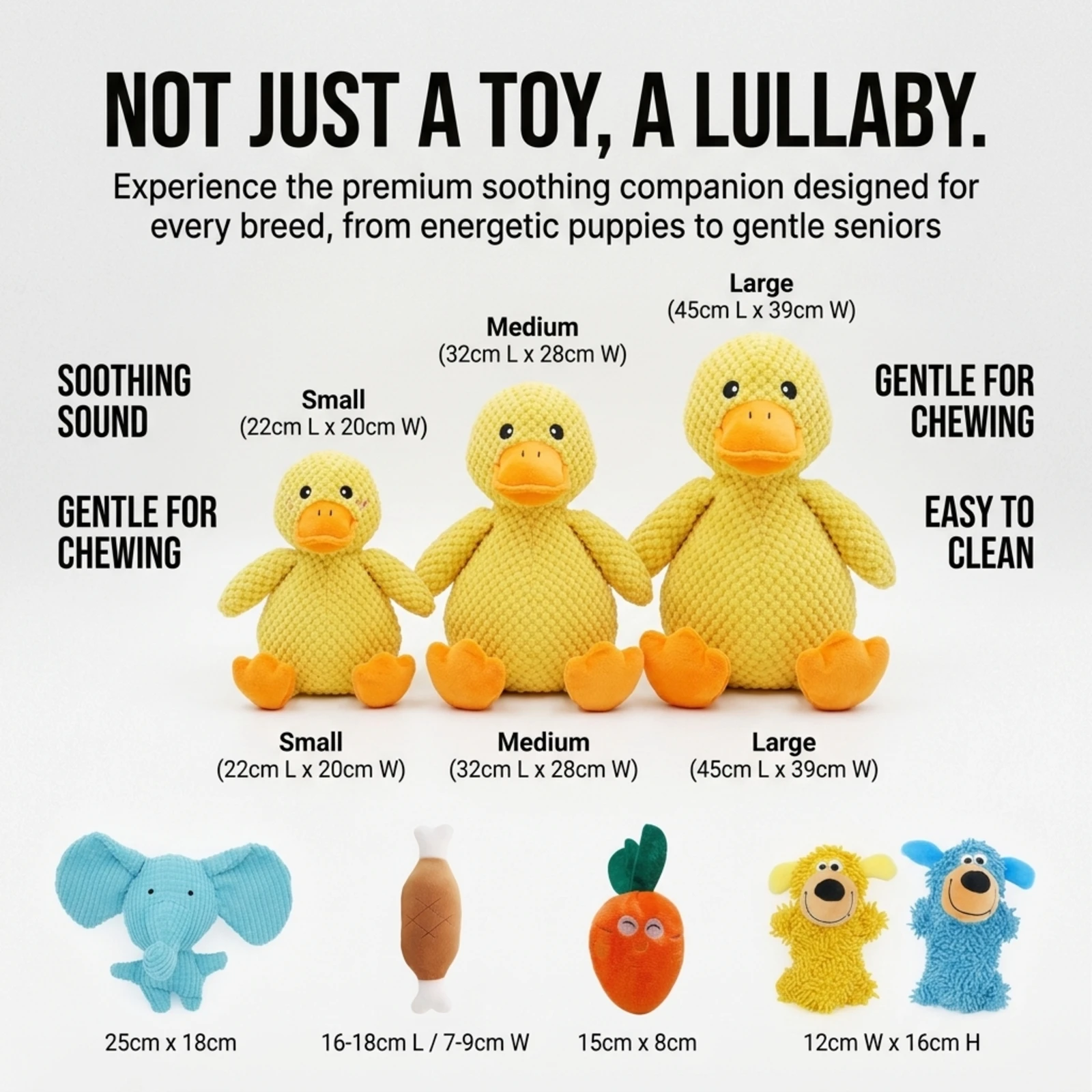 Duck Dog Toy Plush Chew Resistant Durable Dog Toy With Quacking Sound Teeth Grinding Relief Soft Companion For Small Large Dog