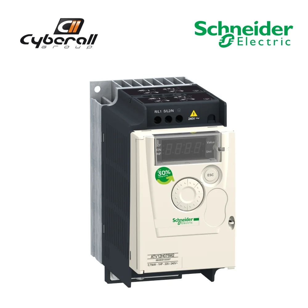 Schneider Electric-Cyberall-Altivar switch 12-ATV12-0.55kW - 0.75hp - 200-240V-1ph-with heat sink
