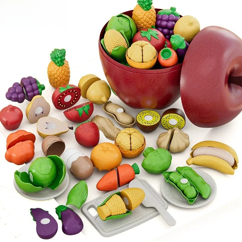 Montessori pâte Chechele boîte-cadeau Simulation Durian fruits pamplemousse cerise jouet éducatif maison décompresser jouet éducatif