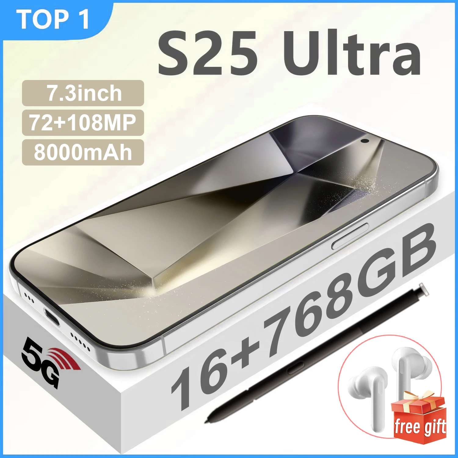 

HOT 2025 New Pad S25 ultra Tablet PC 7.3 inch HD 4K Android 14 16GB+768GB 8000mAh Battery 4G 5G Dual Sim Card WiFi GPS Google Ta