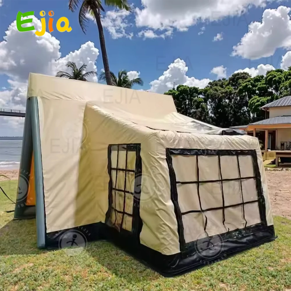 Large  Waterproof Portable Glamping Waterproof Air Poles Cabin Tents Outdoor  Inflatable Camping Tent for Family Travel  Party