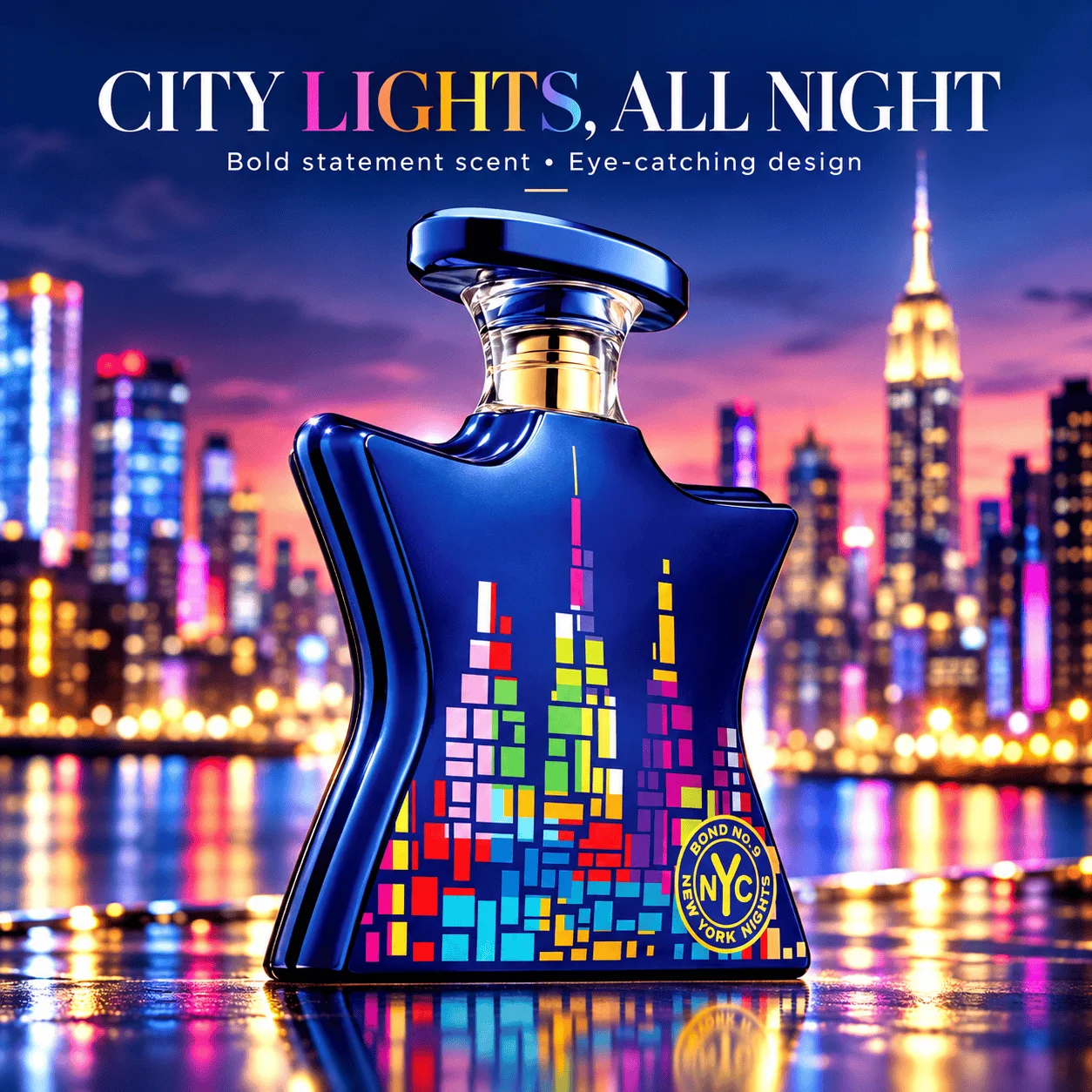 Bond No. 9 New York Nights Eau de Parfum Spray for Men & Women, Jasmine Gardenia Coffee Caramel Gourmand Fragrance for Dates, Evenings & Parties, 1.7 fl oz / 50 mL, Single Bottle