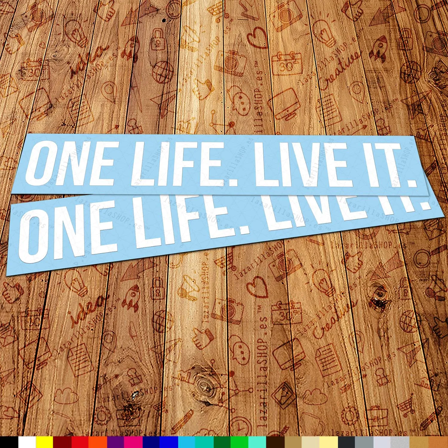 2x ONE LIFE.LIVE IT Vinyl Stickers for Motorcycle Helmet, High Quality Vinyl Decal, Life Vivid, Carpe, Diem, Pass sports adventure, Various Colors,