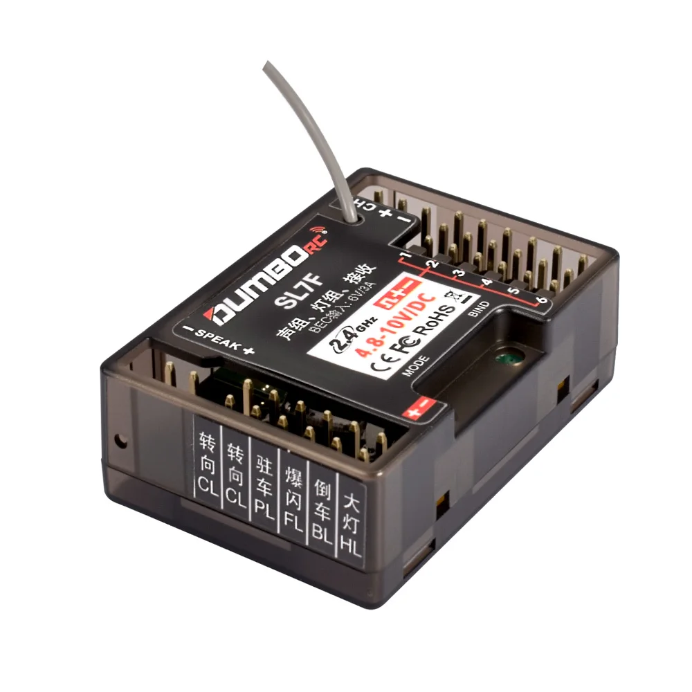 DUMBORC 2,4 GHz 6 V/3 A SL7F Sound Group Light Group Receiver 3-in-1 Receiver 7CH für X6PM DDF X10P 350 Fernbedienung Auto Boot