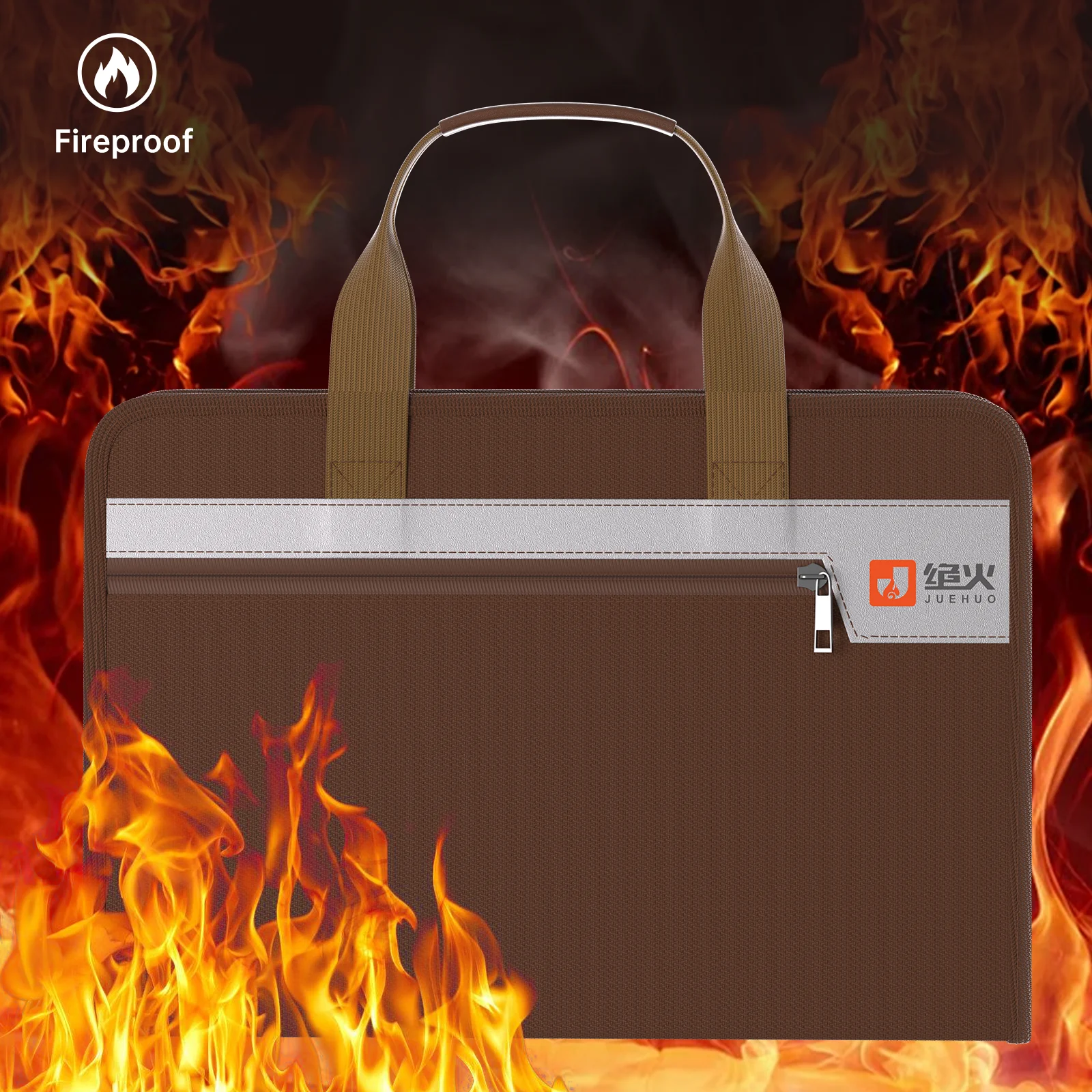 Lockable fireproof document storage bag, fireproof safety storage bag for important documents, handheld storage bag