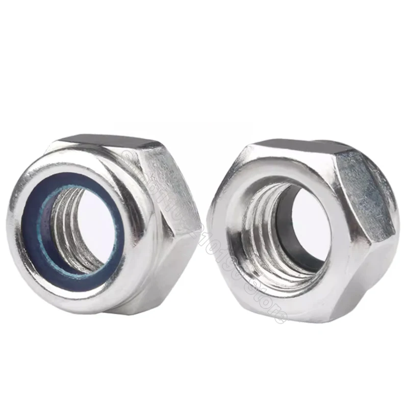 10-30Pcs M2 M2.5 M3 M4 M5 M6 M8 M10 M12 M14 M16 Zinc Plated Hex Hexagon Nylon Insert Self Lock Nylock Jam Nut Locknut DIN985