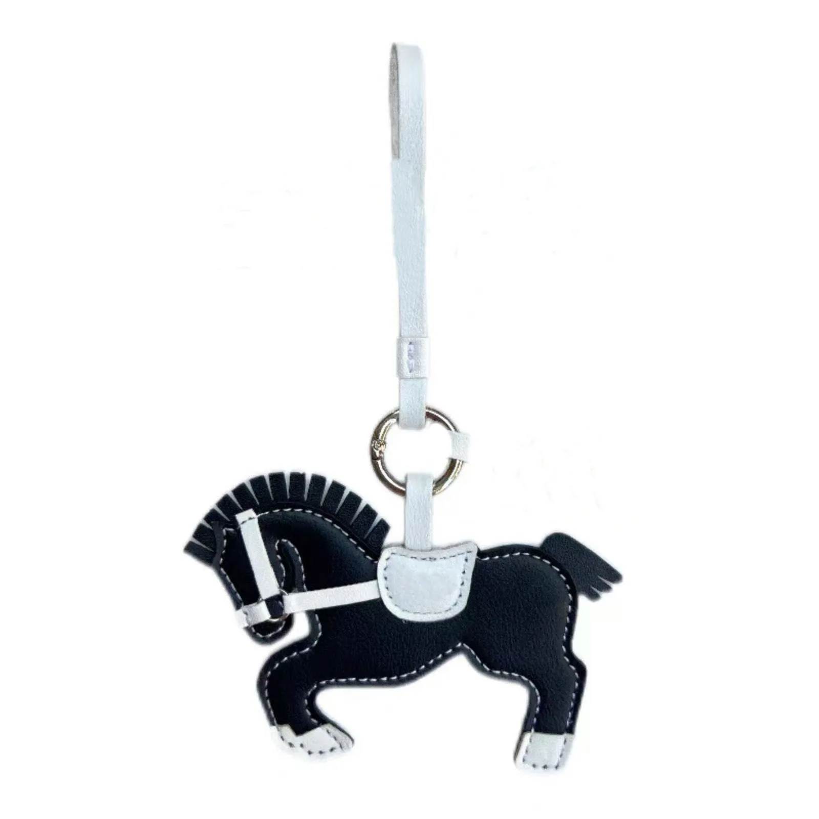 Leather warhorse keychain bag decoration