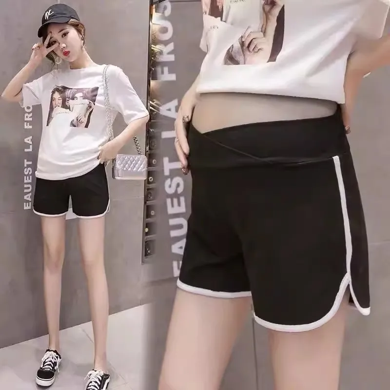 شورتات الأمومة لملابس خارجية صيفية، سراويل عصرية فضفاضة كبيرة الحجم رفيعة منخفضة الخصر، سراويل رياضية كاجوال، ملابس أمومة، ملابس صيفية #1