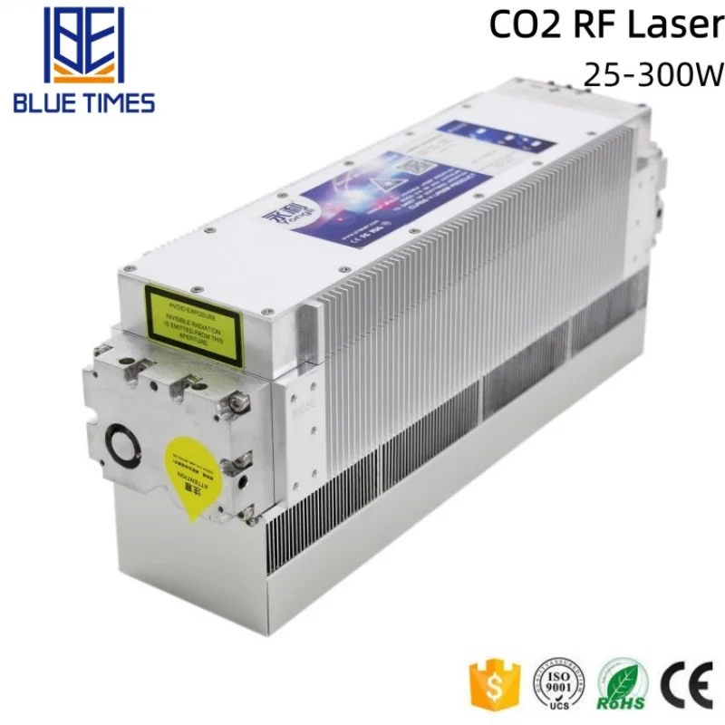 Bluetimes 25-300W RF Metal CO2 Laser Tube High Power Air Water Cooling for Medical Marking Engraving Cutting Metal RF Laser Tube