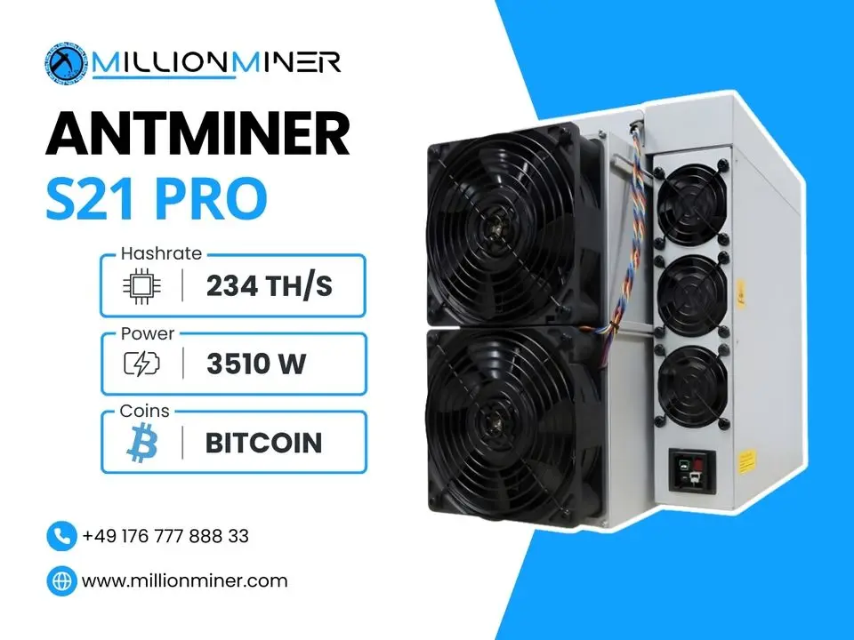 

ЛУЧШЕЕ ПРЕДЛОЖЕНИЕ ПОСТОЯННОГО ТОКА КУПИ 3 ПОЛУЧИ 2 БЕСПЛАТНО Bitmain Antminer S21 PRO 234 TH 3510 Вт 15J/T BTC Bitcoin Miner ASIC