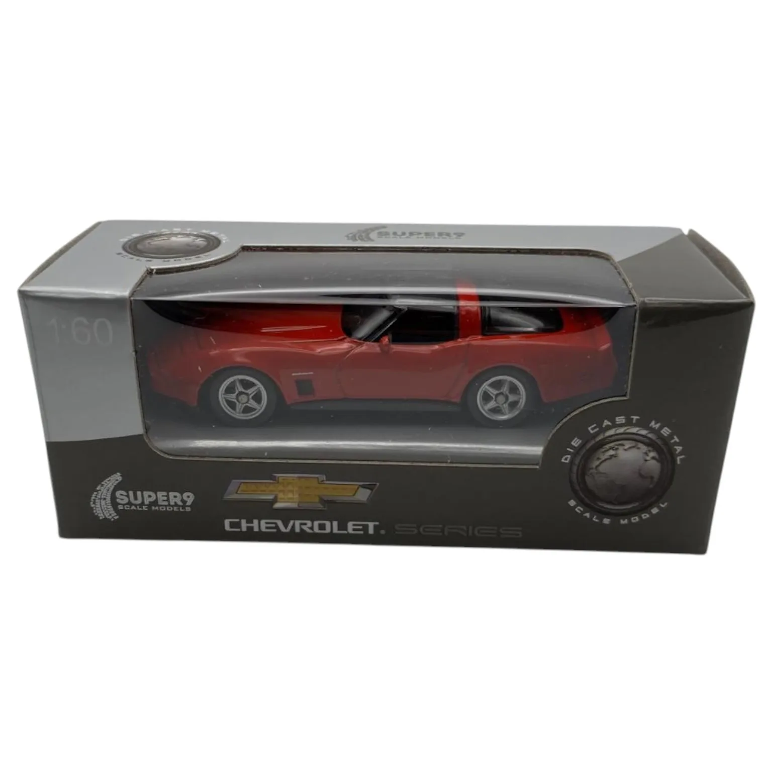Welly, Corvette 1982 Red Black Roof, Sports Car, Scale 1:60, 5-7