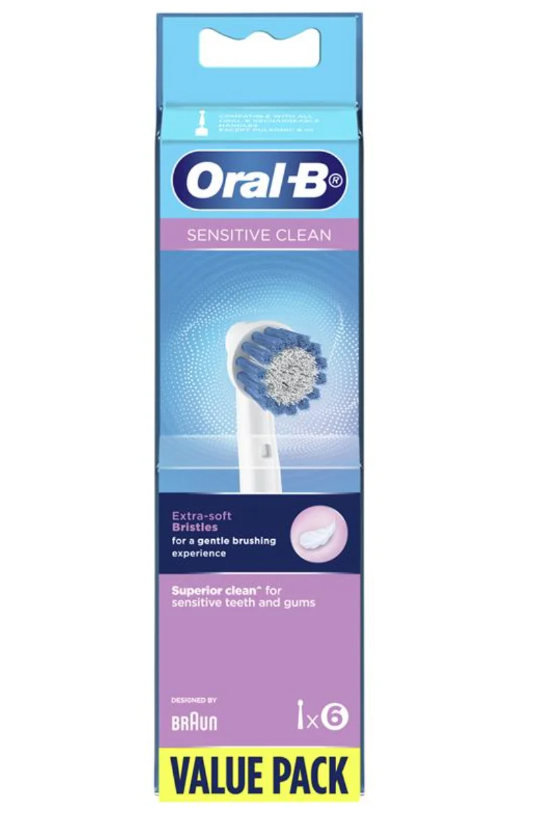 

Oral B - Sensitive Clean & Sensi Ultra Thin Toothbrush Replacement Brush Heads Refill, 6 Count
