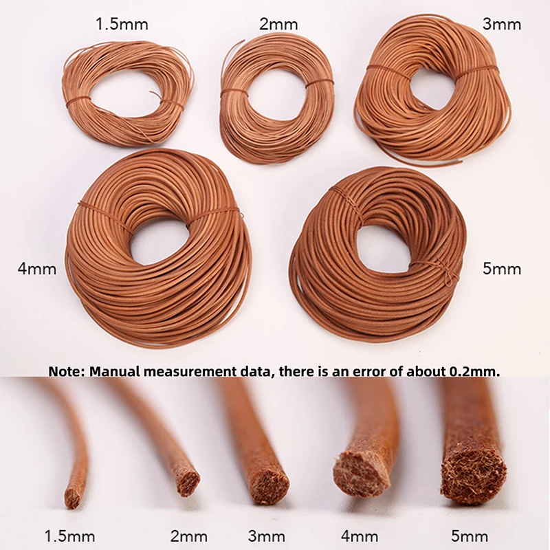 WUTA 2/5 Meters 100% Genuine Leather Cord Round Rope 1.5-6mm Leather Strap Strings Woven Rope Jewelry Necklace Bracelet Lace