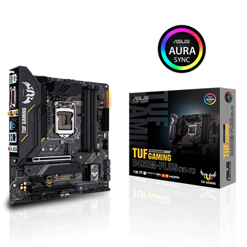 ASUS TUF GAMING B460M-PLUS (WI-FI) Intel B460 (LGA 1200) micro ATX Motherboard DDR4 128G PCI-E 4.0 M.2 HDMI USB 3.2 ATX