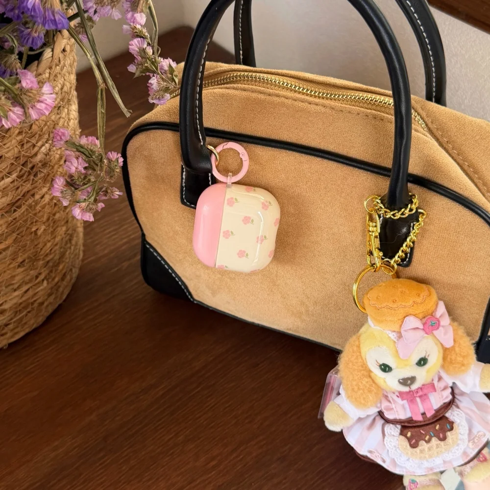 

Pink flower headphone protective case, suitable for AirPods 4/3/2 Pro/2/3, fashionable and cute new shockproof protective case