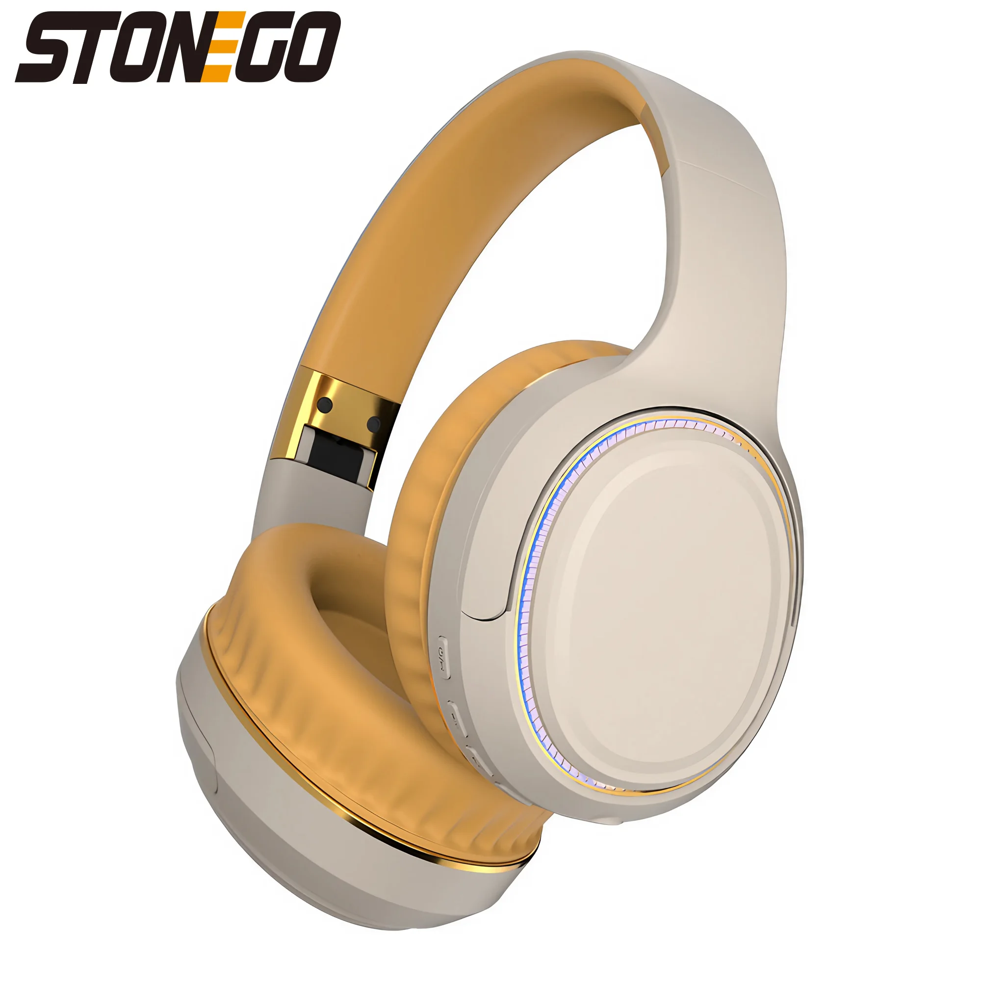 Over-Ear Bluetooth Headphones, Foldable Wireless Sports Headset, Breathing Light, Wired Option, Ideal for PC Gaming and Music