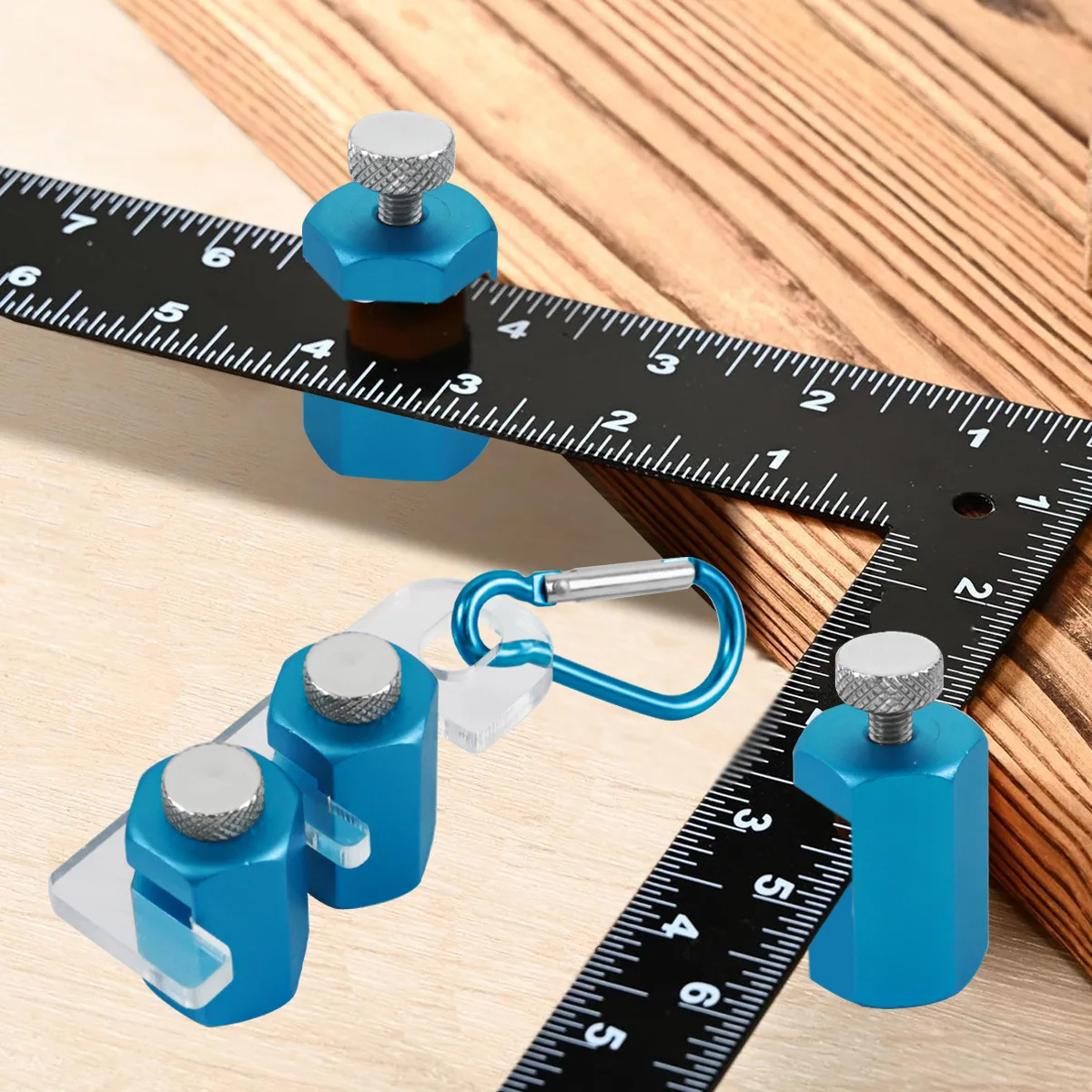 1Pair Tall Stair Gauge for Stair Stringer Layout Framing Square Attachment Guide Speed Square Jigs Stair Gauge Knobs Tools