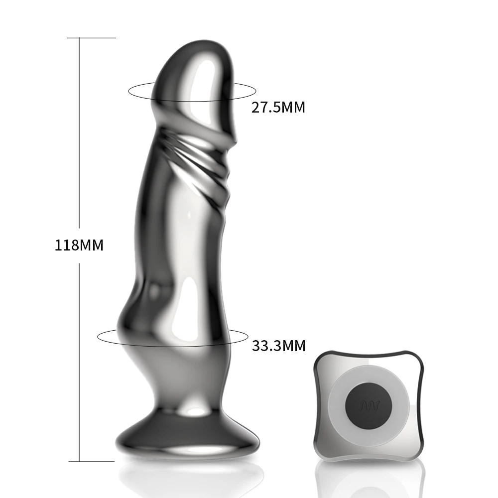 10 Modes Vibrating Metal Anal Plug Stainless Steel Butt Plug Portable Remote Control Dildo Anal Sex Toy for Couples Women Men