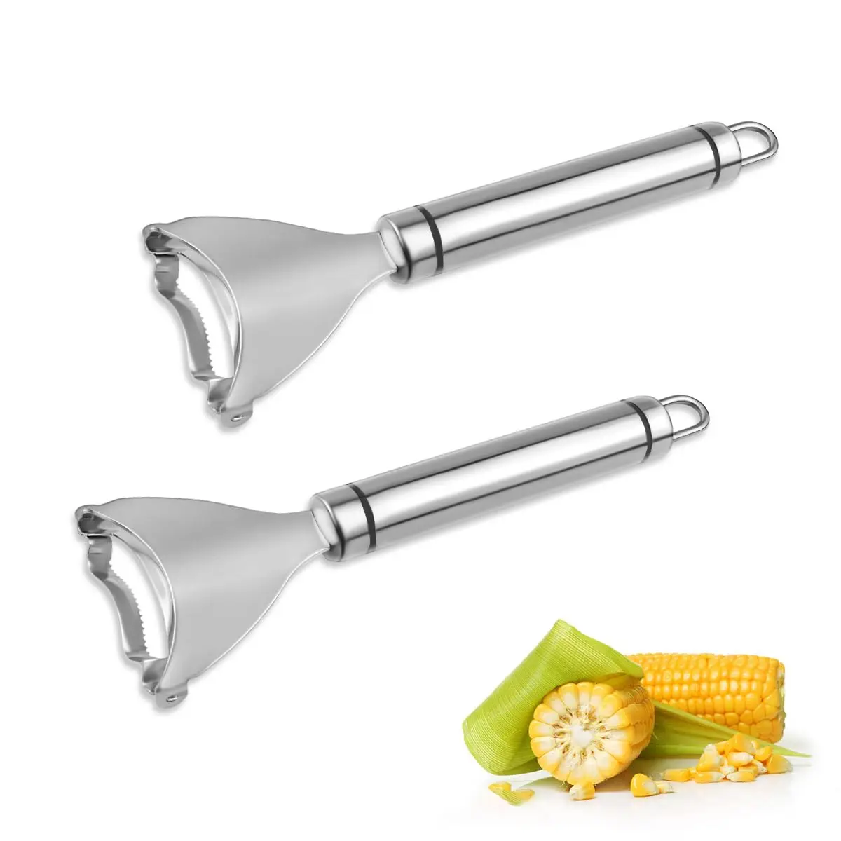 

Corn Peeler Stainless Stee Corn Cob Stripper Tool Corn Thresher from the Cob, Removes Corn Kernels From Corn Cobs In Seconds, Ki