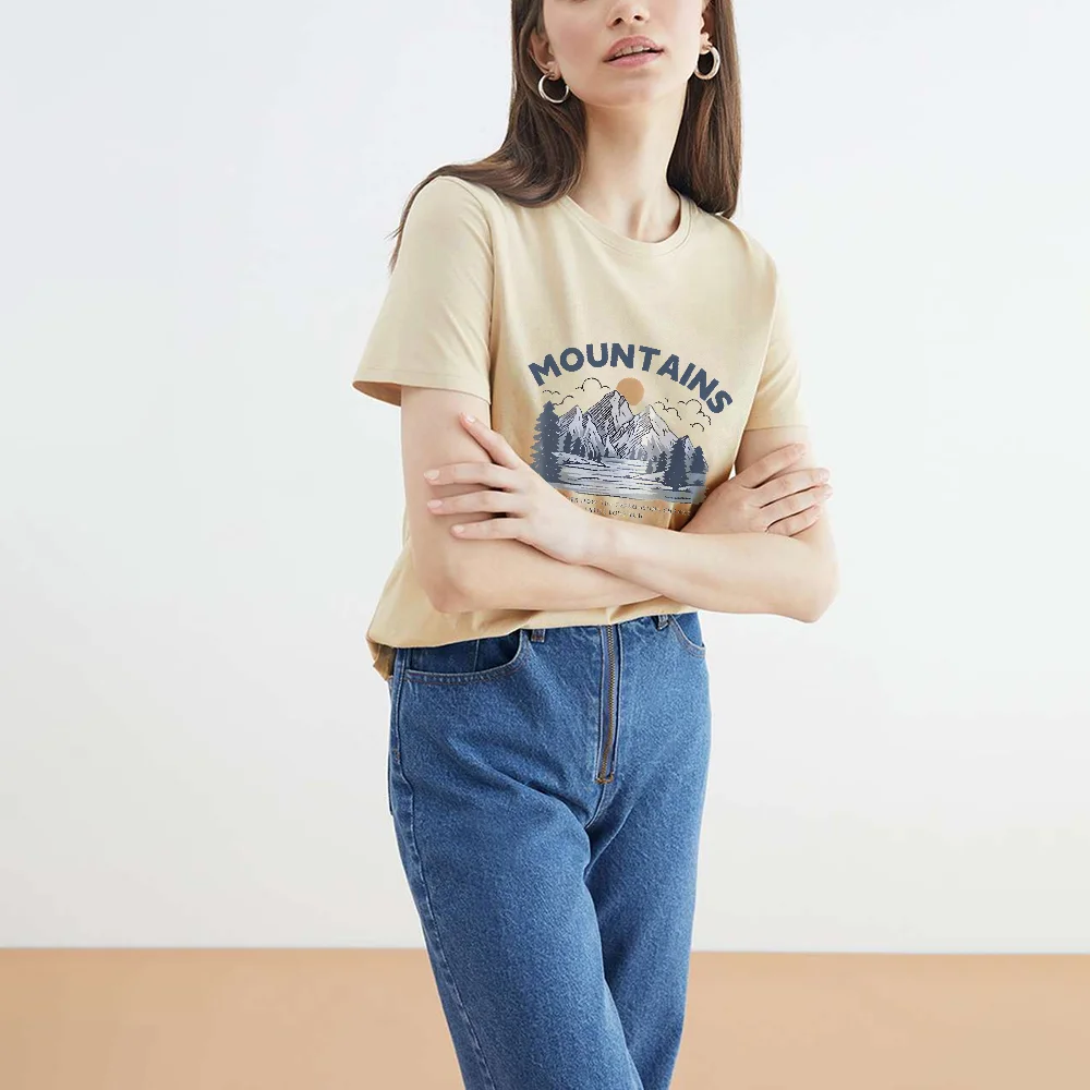 

Синие горы, оранжевый закат, свежая одежда Y2k, женская рубашка с рисунком Cuteore, модная повседневная модная рубашка с принтом в стиле ретро, с эффектом полурыжи