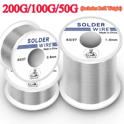 200/100/50/8g 고순도 납땜 와이어 0.6/0.8/1/1.2mm 전기 납땜 용 혼합 주석 로진 코어 솔더 용접 와이어