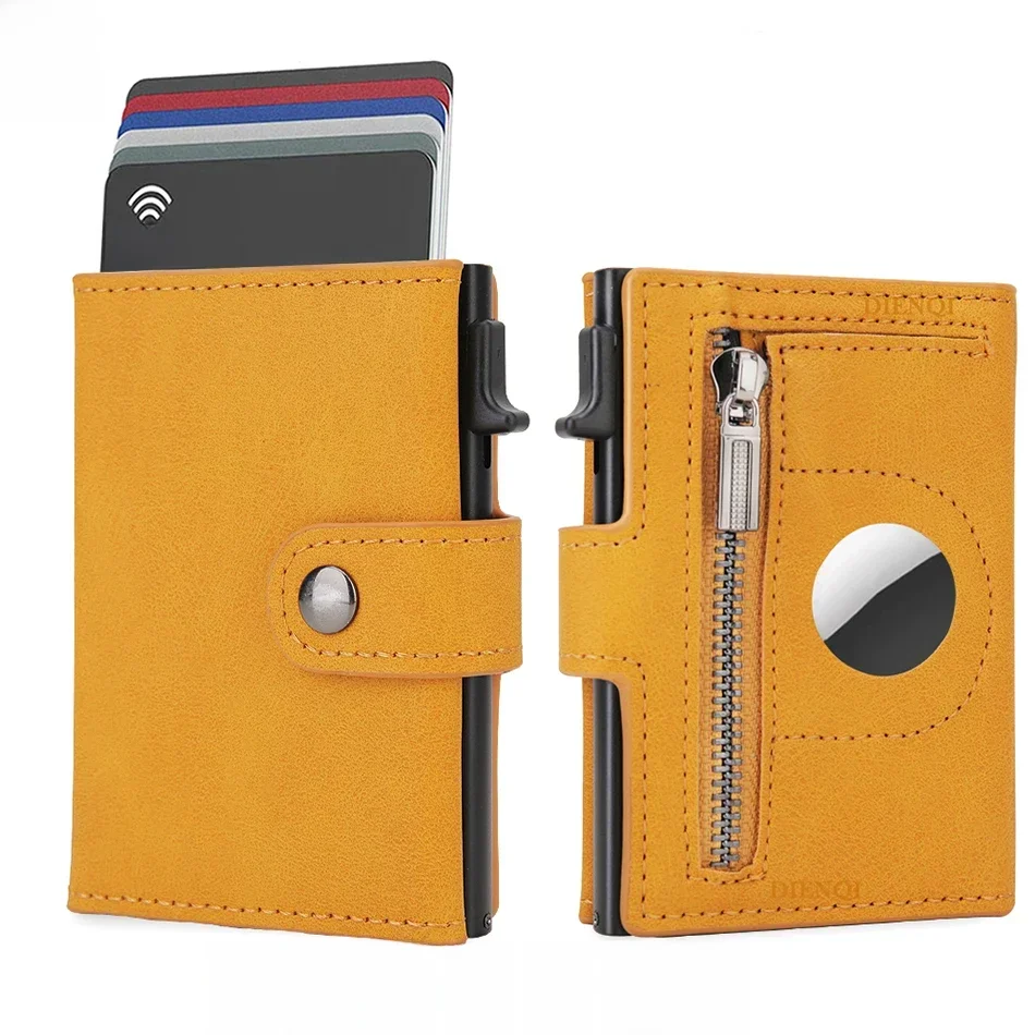 Rfid titular do cartão de crédito carteiras masculinas luxo fino carteiras para airtag air tag