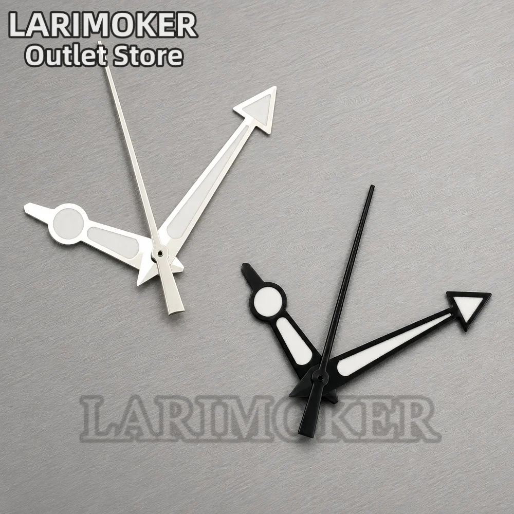 LARIMOKER Silver and Black Watch Hands Set Green Lume Fits NH35 NH36 Automatic Movement Watch Parts