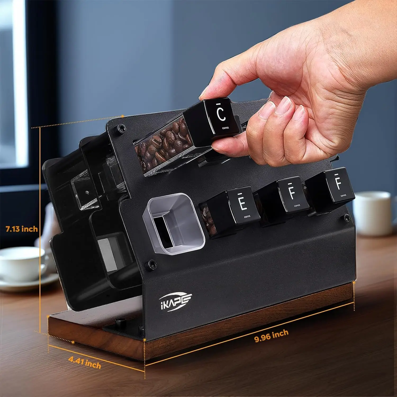 

IKAPE V2 Лечебные трубки для кофейных зерен, однодоговое хранилище для кофейных зерен с бункером, 6 трубок с выпускным клапаном, аксессуары для эспрессо