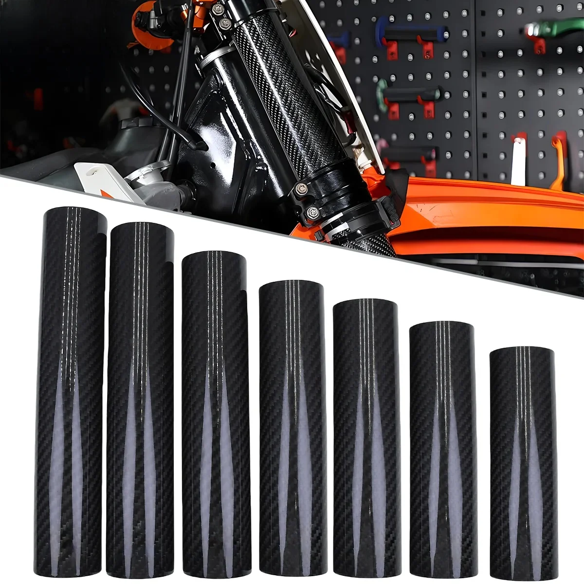 160mm-270mm Koolstofvezel Voorvork Guard Wrap Cover Voor KTM SHERCO Beta Kawasaki Suzuki Honda Yamaha motorcross Universele Onderdelen - afbeelding 2