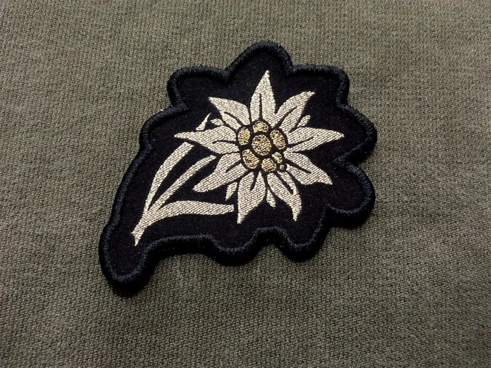 Niemiecka armia Edelweiss Tkana naszywka do przyszywania — zdjęcie 2