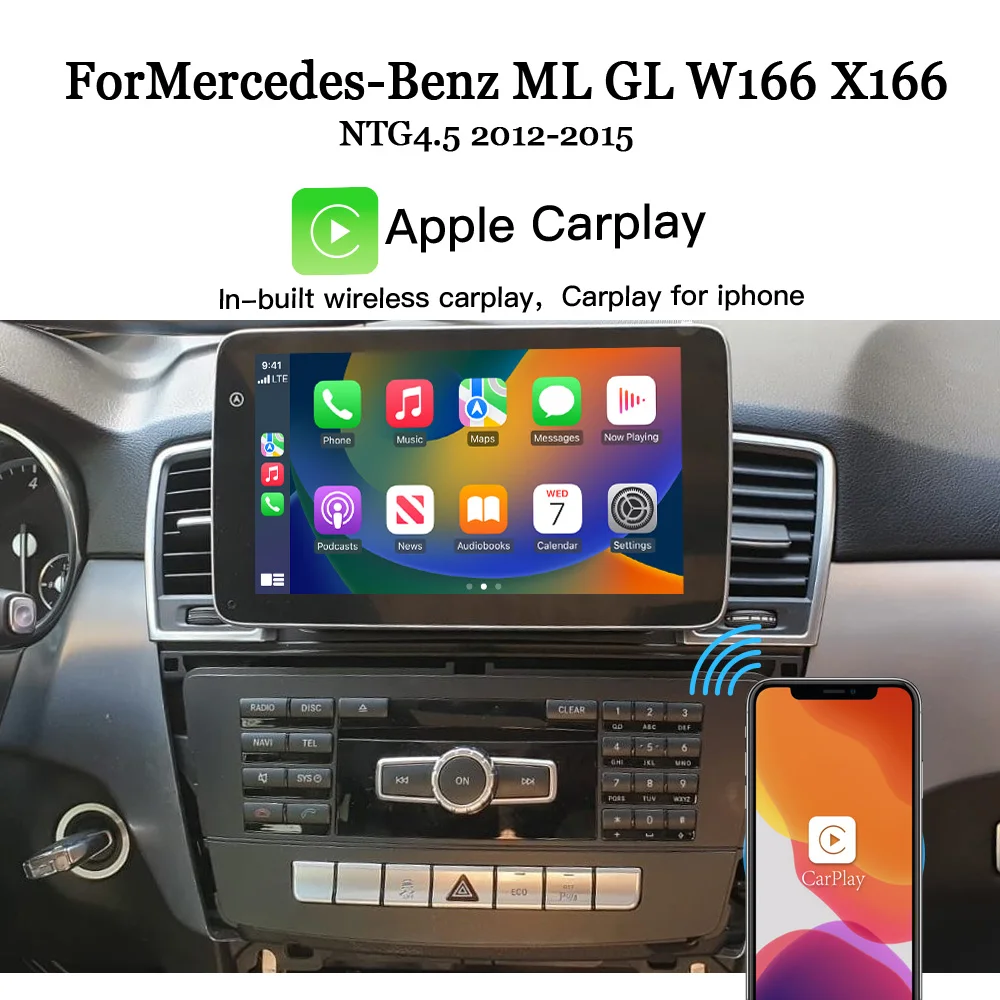 

Hualingan For Mercedes-Benz ML GL X166 Android Head Unit Wireless Apple CarPlay Android Auto NTG 4.5 Autoradio GPS Car Stereo