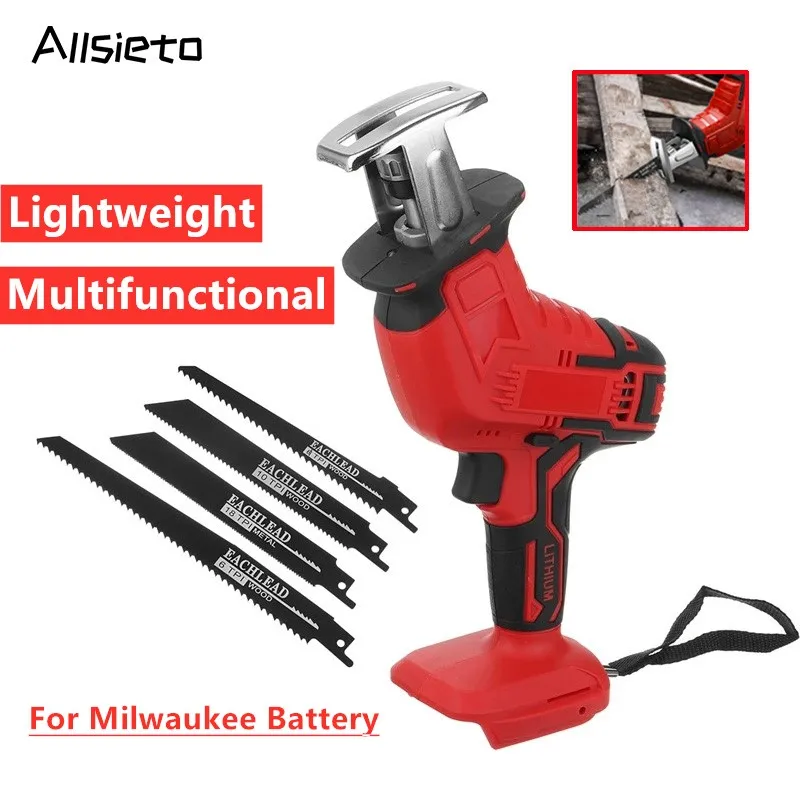 

Cordless Electric Reciprocating Saw Electric Saw Variable Speed Cutting Woodworking Power Tool Fit For 18V Milwaukee Battery