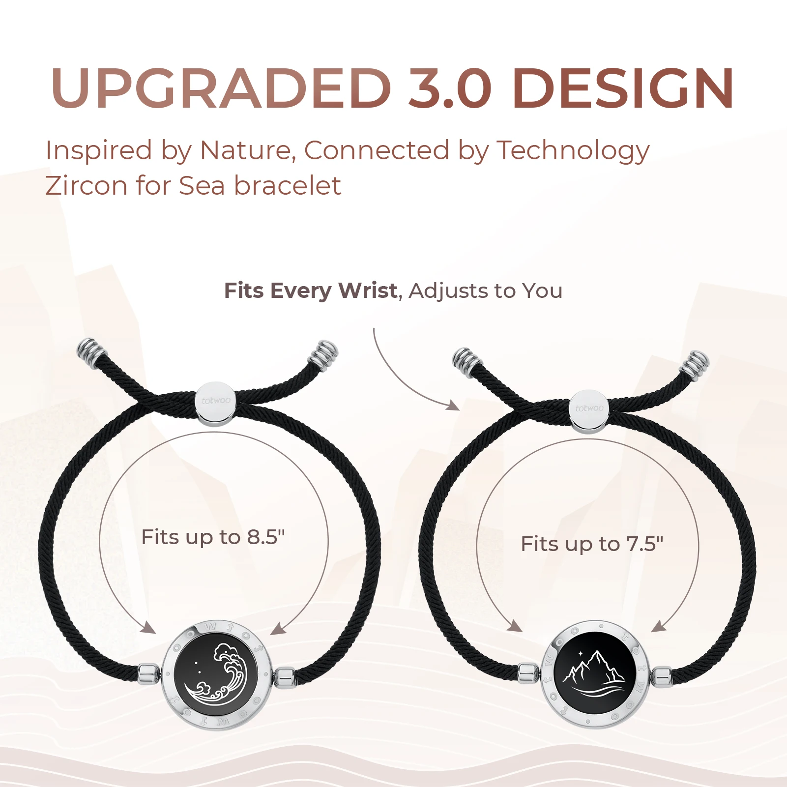 สร้อยข้อมือคู่รักอัจฉริยะ Totwoo เชื่อมต่อ Bluetooth ของขวัญโรแมนติกเพื่อความสัมพันธ์ทางไกล