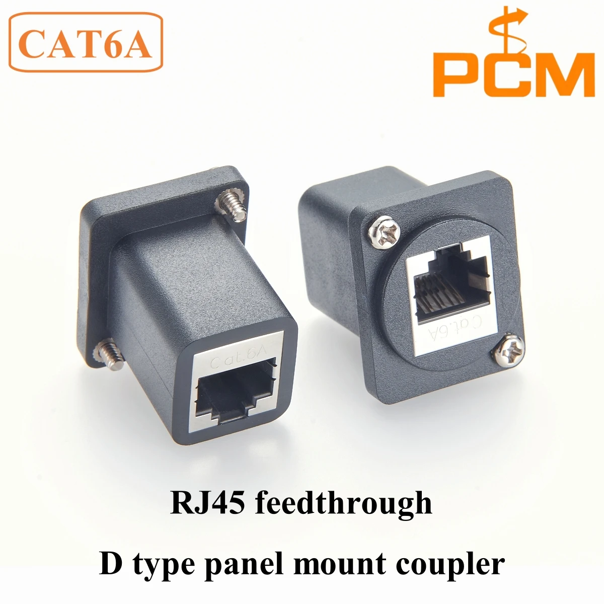 2pcs,Gigabit Ethernet RJ45 CAT6A EtherCON Coupler D-type Patch Panel Connector,8P8C RJ45 female to female connector,for bulkhead