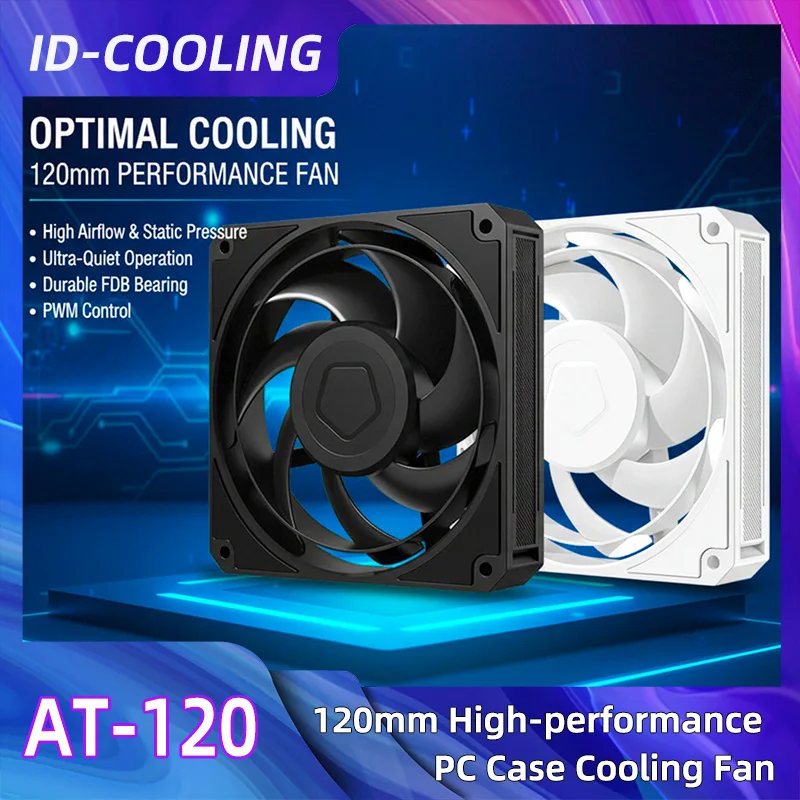 

ID-COOLING AT-120 High-Performance 120mm Case Fan 4pin PWM 3000RPM Cooling Fan Suitable for Water-cooled Heat Sinks