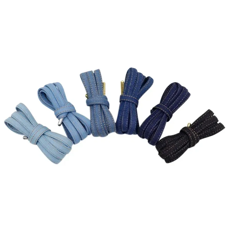Lacets de Chaussures en Denim Bleu avec Sangle, Accessoire Décoratif pio, Cadeau Promotionnel, Cordon Lumineux Durable pour Marques, Bottes