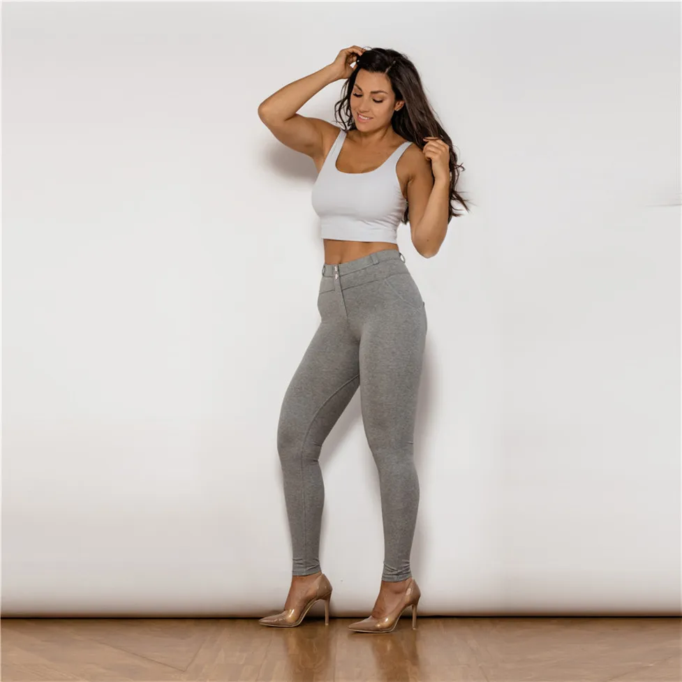 Leggings de Fitness en ligne pour femmes, gris, pour le plein air, élastique, slim, taille moyenne