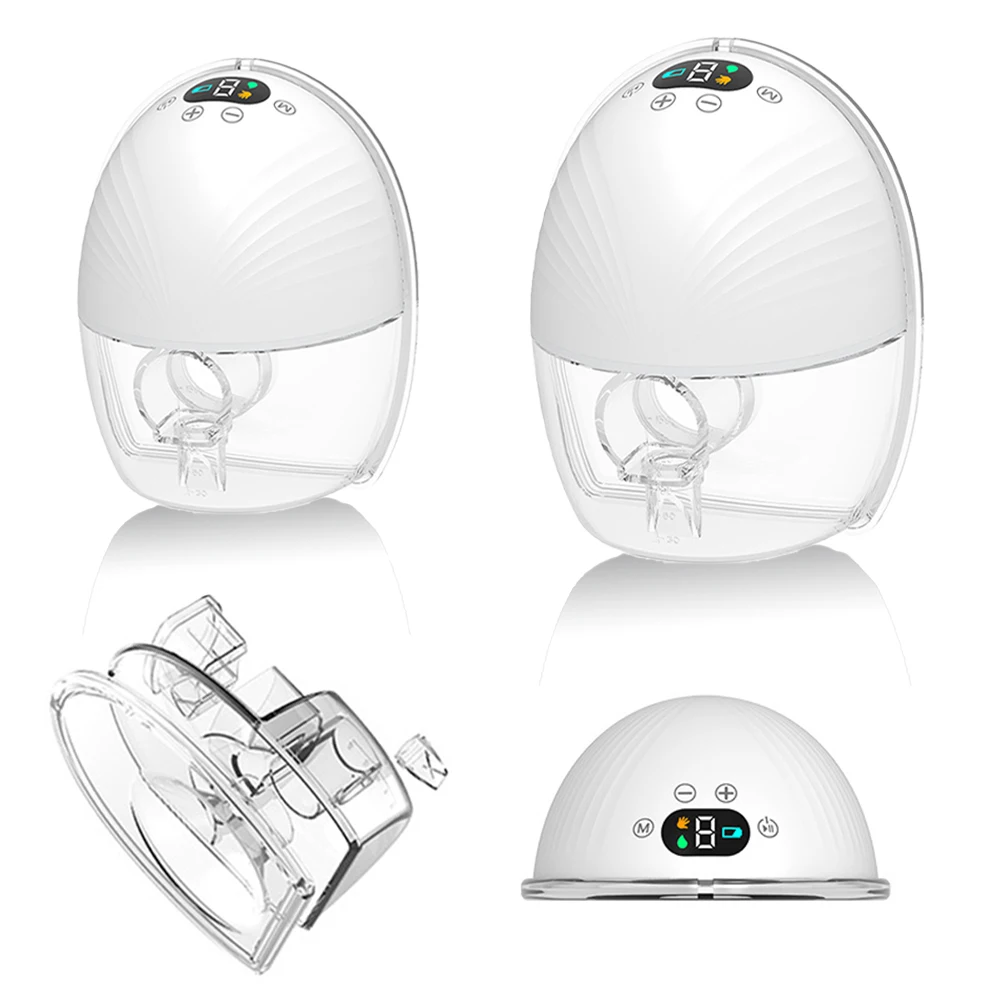 2 Pack Wearable Electric Breast Pump - 3 Modes, 9 Suction Levels, LED Display, Type-C Charging, Silent and Gentle Breast Pumps