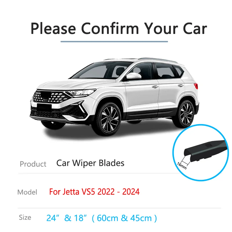 For Jetta VS5 2022 2023 2024 2025 Front Rear Wiper Blade Window Brushes Cleaning Window Brushes Windscreen Auto Part Accessories