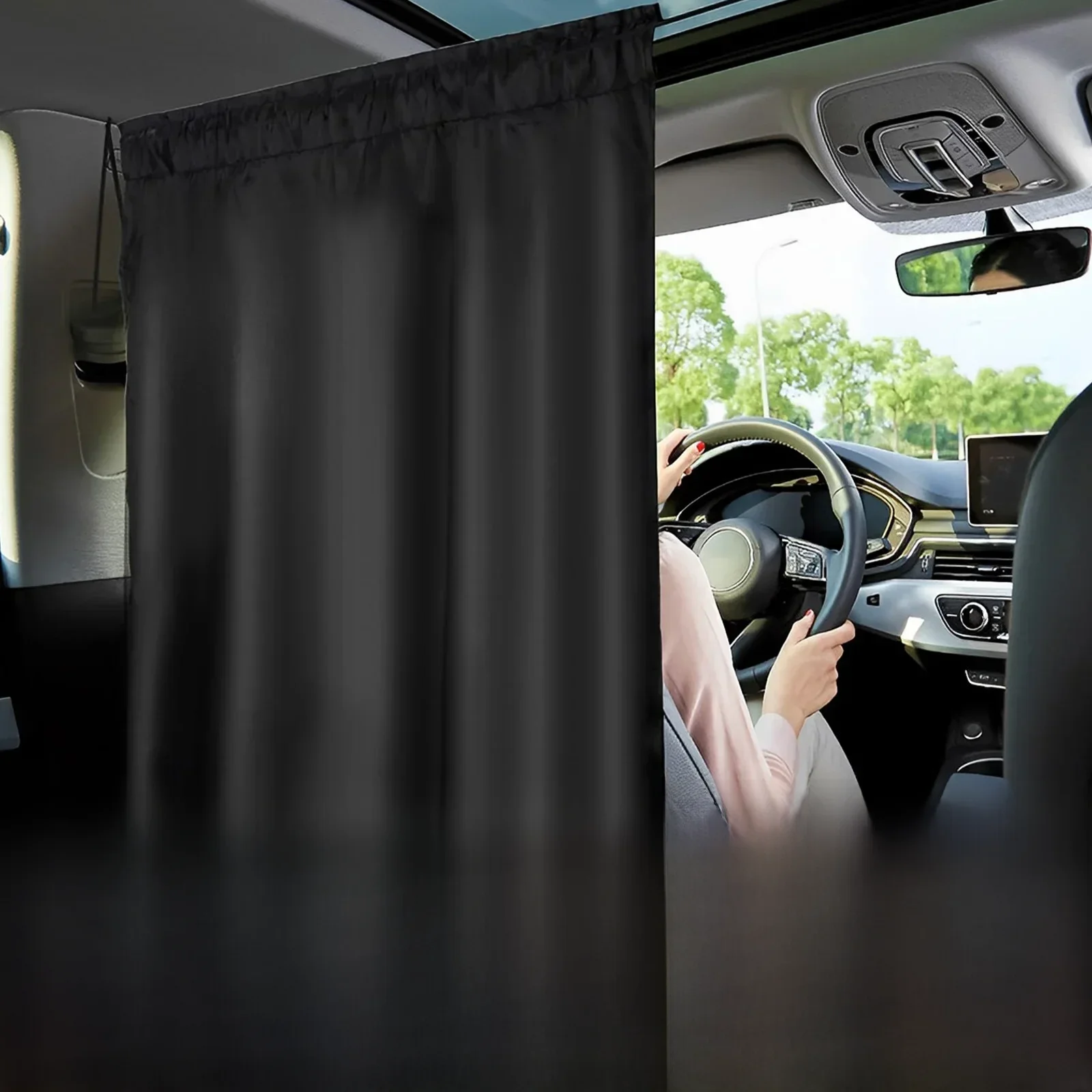 Rideaux de Confidentialité Universels pour Voiture, Rideau de Synchronisation entre les Sièges Arrière, Pare-Soleil, Couvertures de Fenêtres Latérales