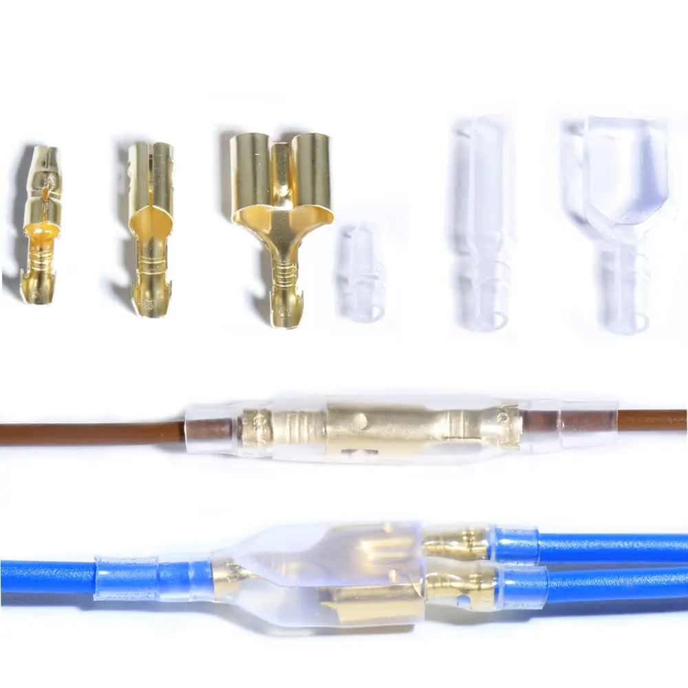 Male Female Wire Box Insulated Cable Macho Connector 2.8/6.3mm Electrical Crimp Terminals Termin Spade Connectors Assorted Kit