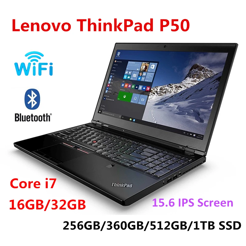 2024 б/у диагностический ноутбук ThinkPad P50 i7 6820 16 Гб/32 ГБ ОЗУ с WIFI Bluetooth 15,6 IPS экран работает для Alldata Star C4 C5