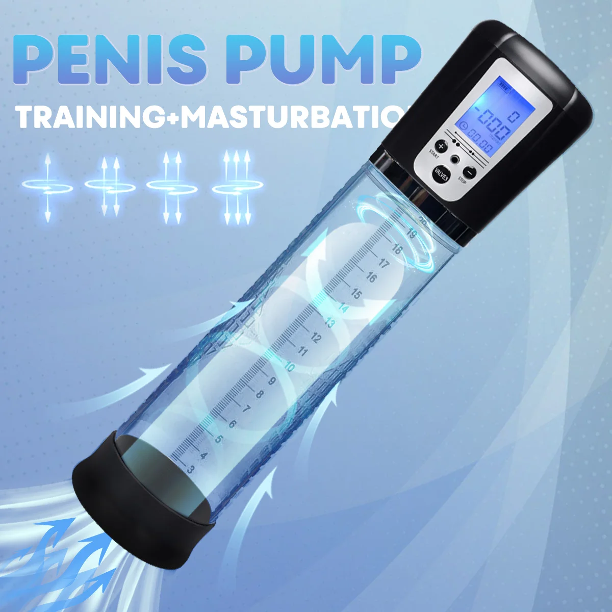 Electric Penis Pump LCD Male Masturbator Vacuum Penis Enlargement Extend Pump Penis Enlarge Air Pressure Device Sex Toys for Men