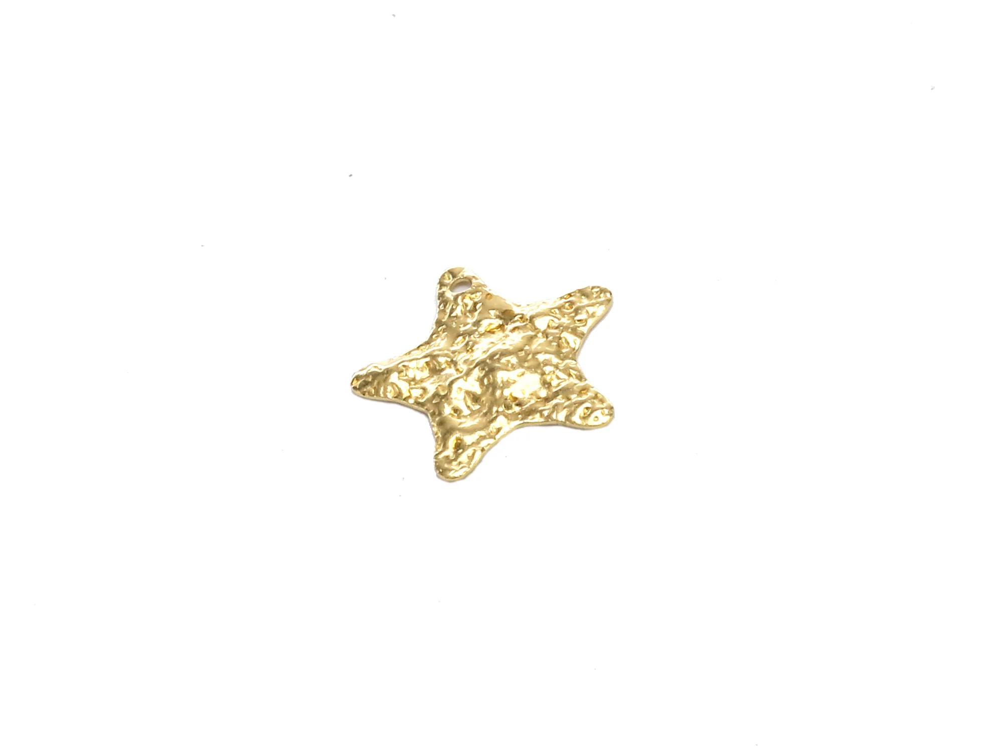 50pcs Hammered Star Earring Charms, Brass Seastar Charm, 18.3x19mm, Earring Findings, Jewelry Making - R731