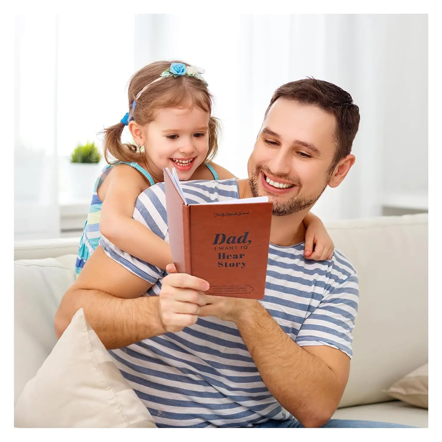 Dad I Want to Hear Story Journal – 7x9” Hardcover PU Leather Guided Journal with 250+ Prompts, Gifts for Dad from Daughter or Son, Father’s Day, Birthday, Christmas – Family Legacy & Memory Book