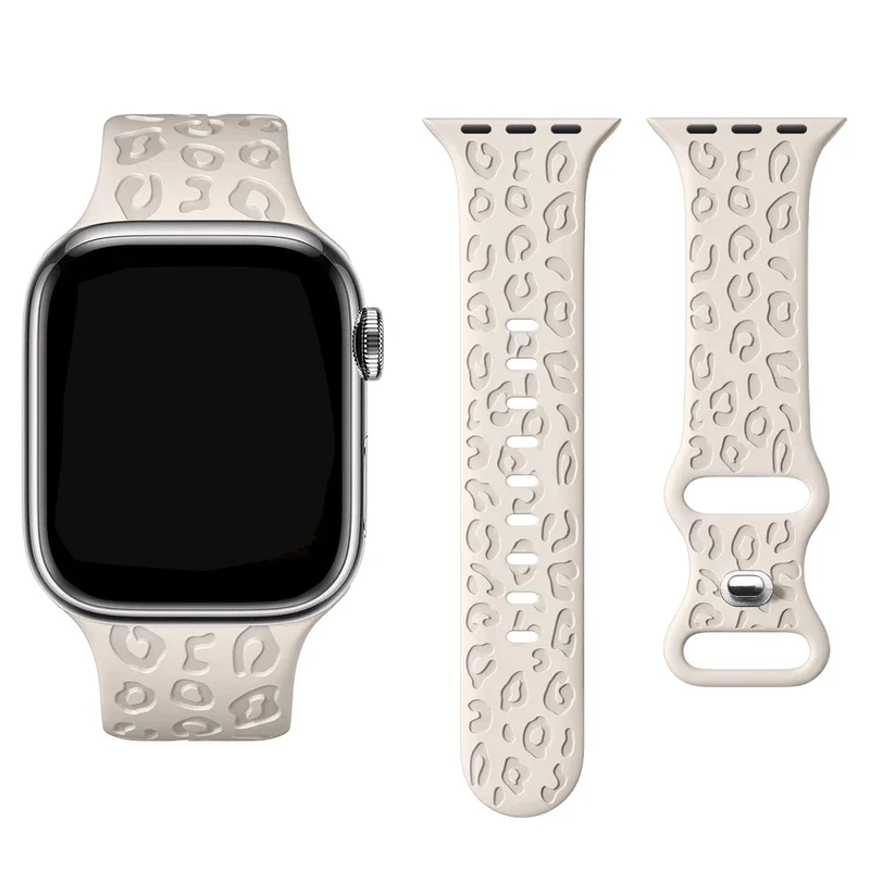 silicone band For Apple Watch Strap SE-10  42/46mm 45mm 44mm 38/40/4mm Engraved correa bracelet iwatch series 9876543 ultra2 49m