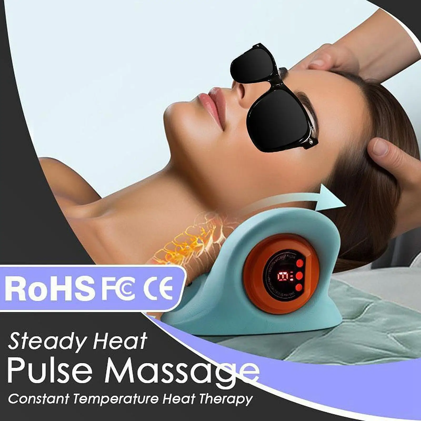 

Neck Cervical Massager with Heat Neck Support Pillow Cervical Traction Device for Women Men Travel Home Muscle Massage Machine