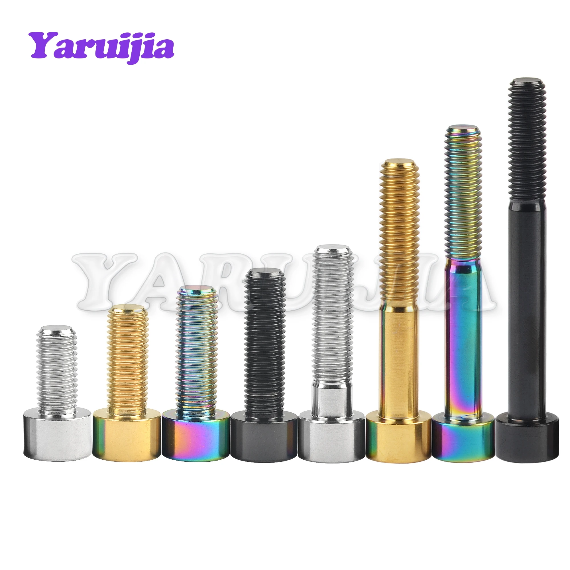 Yaruijia Titanium Bolts M7/M8x15/20/25/30/35/40/45/50/60/70mm Allen Key Head Bolt Screws for Bicycle Motorcycle Car