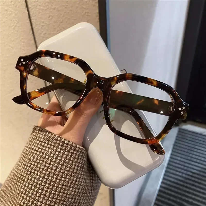 Ahora Lunettes d'ordinateur rétro Anti-lumière bleue, monture surdimensionnée pour femmes et hommes, tendance, élégantes, classiques 3